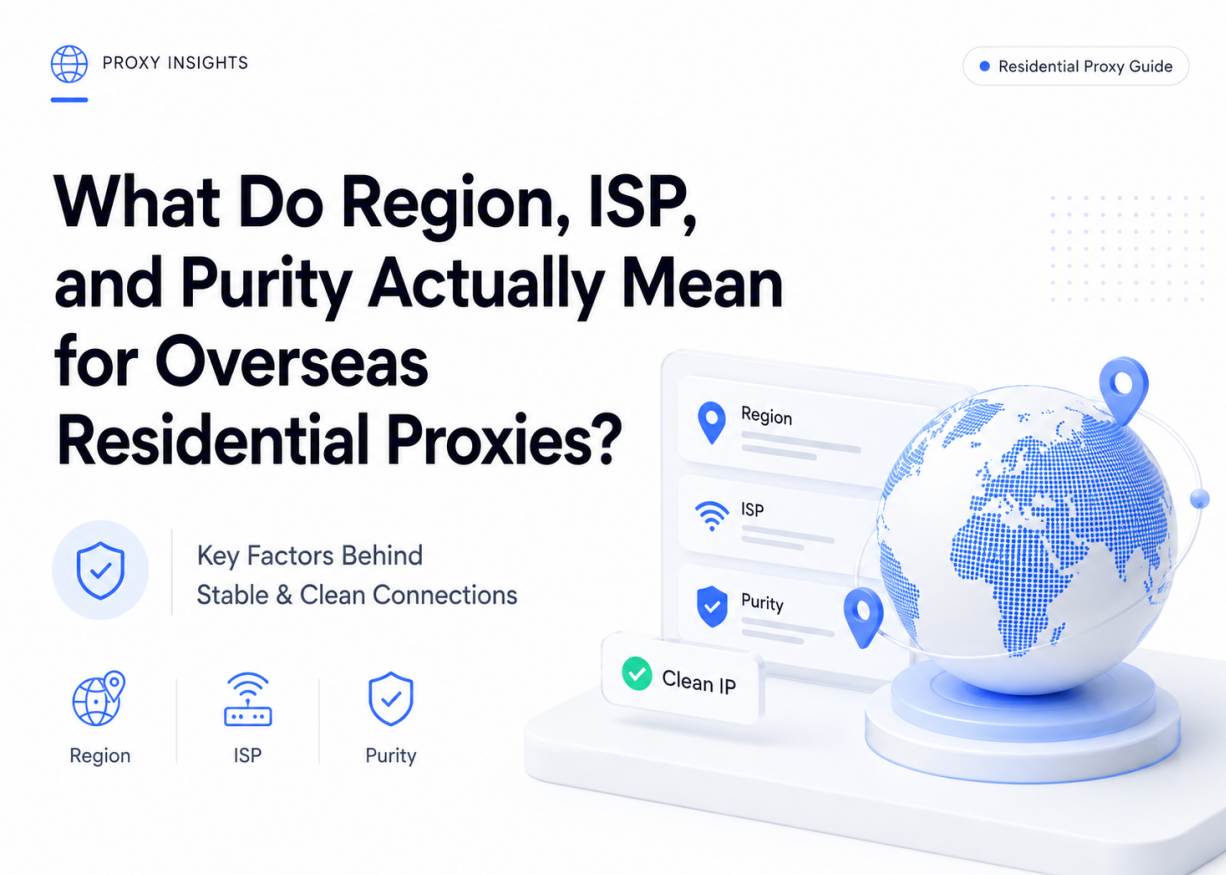 What Do Region, ISP, and Purity Actually Mean for Overseas Residential Proxies?