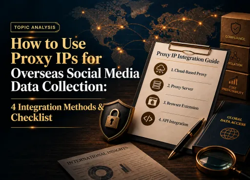 How to Use Proxy IPs for Overseas Social Media Data Collection: 4 Integration Methods & Checklist